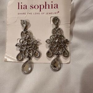 Lia Sophia Silver Drop Earrings